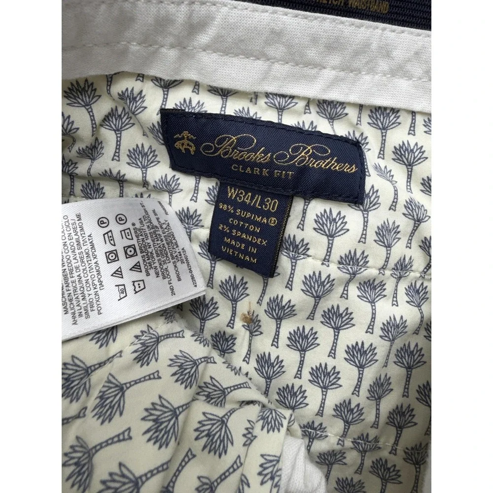 Brooks Brothers Pants Mens 34x30 Beige Clark Fit Supima Stretch‎ Chino Casual